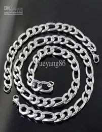 11mm 1set 127g Highly mirror polishing Stainless Steel figaro chain 236 necklace amp 9 braceletFashion mens jewelry set3036662