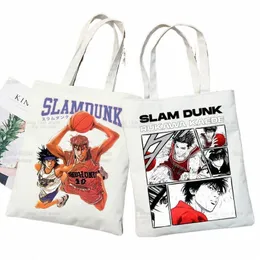 슬램 덩크 상점 가방 캔버스 쇼핑객 일본 애니메이션 Hanamichi Sakuragi bolsas de tela bag sho 슬램 덩크 재사용 가능한 Sacolas c9lk#