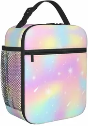 Tie Dye Lunch Box Girl Girls Boys Isolato Cooler Thermal Cute Pranzo Bota tote per il lavoro scolastico A1DN#