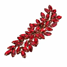 17colors Trendy Hair Clips for Bridal Headpiece Rhineste Red Party Wedding Head Ornaments Accories Bride Jewelry Tiaras 39Hs#