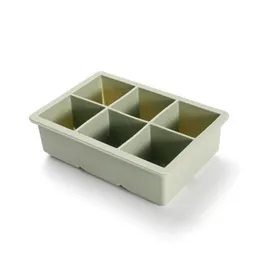 6-Cell Big Silicone Ice Tray Mold Custom Ice Box Household Kitchen Quick-Freezer Large Size with Lid Ice Cube Mode