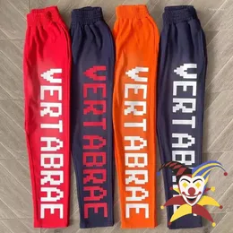 Calça masculina azul vermelho laranja vertabrae calça de moletom homens homens jogador suor tery calça