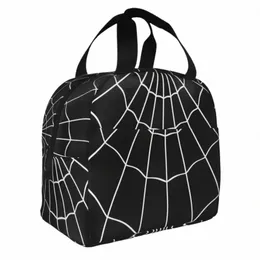 Spider web preto lanchonetes isolados bolsas de refrigerador reutiliza de alta capacidade para lancheira menina menino praia piquenique d5do#