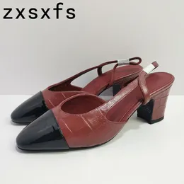 Повседневная обувь роскошная качественная модель высокого каблука Женщины подлинные кожа