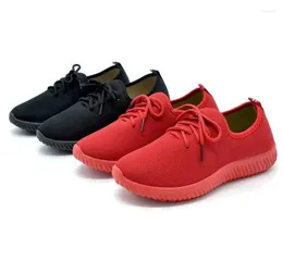 أحذية غير رسمية Maogu Running Red Women Summer Shoe Sneakers Ladies 2024 Women's Cloth Black Flat غير مريحة