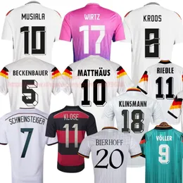 Beckenbauer Matthaus Retro Soccer Jerseys Germanys 90 92 94 Klinsmann Riedle Vintage Football Shirt Kroos Musiala Wirtz Deutschland Bierhoff 96 06 2014 Classic Kit