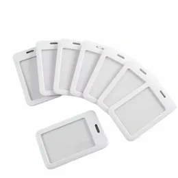 Titolare della carta di credito Busin Holder di carta d'identità White Plastic Kids Students Cover Copertura BASSIONE Protettore Case Office Forniture 295S#