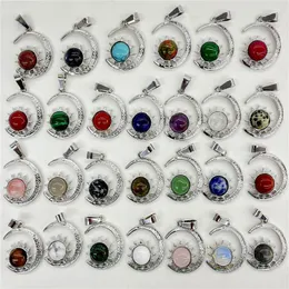 Colares pendentes Moda Moda Gemita de pedras preciosas Crystal Opal Sol e Lugar Liga Liga Pingententes Diy Jóias Fazendo Acessórios de Colares