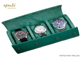 فاخرة 3Slots Watch Roll Travel Case Microfiber Pu Leather Watch Storage Storage مع هدية مبتكرة للرجال 2205053165708
