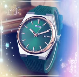 Famous Three Stiches Simple Dial Watches for Men All dial work Quartz Chronograph clock colorful rubber Belt president chain bracelet wristwatch montre de luxe