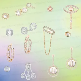Designer 1: 1 Orecchini serie Messiks di alta qualità per donne American Populano romantico Diamante Diamond Sliping Auricolare Clip Asimmetrici Gioielli da sposa
