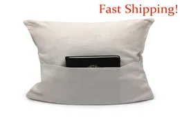 Sublimation Blank Pillow Cases Solid Color 4040cm Book Pocket Pillows Cover DIY Handmade Polyester Linen Cushion Covers6244449