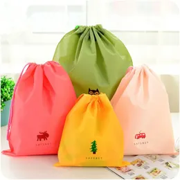 1pc Cartoon Drawstring Pouch Travel Storage Bag Portable Clothes Storage Finishing Luggage Bags Waterproof Clothing Bag Shoe Bag