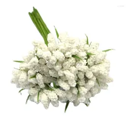 Dekorative Blumen 144pcs künstliche Schaumblume Blume Stellen Pistil für DIY Hochzeitsfeier Dekoration Bouquet Draht Stamm Geschenkbox