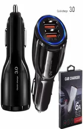 Qualcomm qc30 31a carregador de carro rápido para iPhone 7 8 x 11 12 13 Pro Max e Samsung Phone Dual USB Charge Quick 30 Charging A7927890