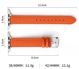 Calfskin Watch Band 14mm Tüm Apple Watches Designer ile Çalışıyor Saat kayışı iş küçük güzel bel pim tokası y23022292257