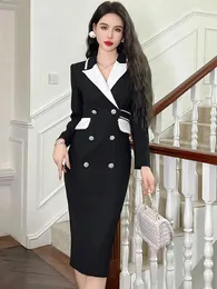 カジュアルドレスファッションレディーワークスタイルのビジネスフォーマルな機会ペンシルドレス女性服エレガントなオフィス通勤クラシックスリムラップヒップ