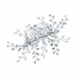 Crystal Pearl Hair Bridal Comblips clip per le donne Accories Accories Chieno per copricapo Gioielli Gift Gidesmaid Z2MV#