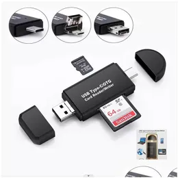 Bellek Kartı Okuyucuları YC320 USB-C Akıllı Okuyucu 3 In 1 USB 2.0 TF/Mirco SD Tip C OTG Flash Drive Kardreader Adaptörü Bırakma Dağıtım DHTRG