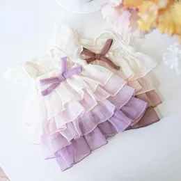 Dog Apparel Pet Color Gradient Cake Skirt Cat Teddy Cute Sling Dress Fashion Clothing Puppy Clothes Designer