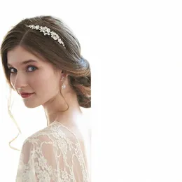 1PC Rhineste Hair Bands Crown Bridal Wedding Dr Acciories Excisite and Elegant Hair Bands Headdr女性l9io＃