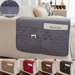 Chair Covers Waterproof Quilted Sofa Arm Slipcover With Side Pocket Storage Bag Pet Mat Recliner Armrest Couch Protector Nonslip