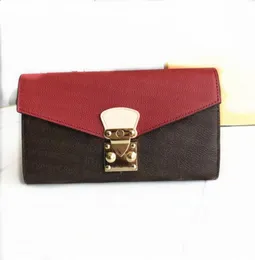 Hochwertige Design Brieftaschen Frauen Brieftasche lang Geldbörse Doppelzippy Palla -Geldbörsen Coin Fold Card Halter Klappe Schnalle Rote Key Bank Check7095720