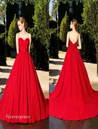 Cheap Sexy Sweetheart Long Red Prom Dress Arabic Style Spaghetti Straps Dubai Aline Backless Evening Party Gown Custom Made Plus 4479436