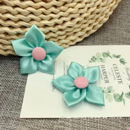 Decorative Flowers 15PCS/Lot 6Cm Width Hand-sewn Five-petal Flower Diy Hair Accessories