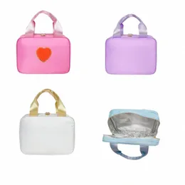 Bolsa de lancheira isolada de nyl Bolsa de refrigerador aluno crianças lanche portáteis Candy Color Food Sacos de piquenique U1g9#