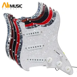 Cables Alnico 5 Prewired Strat Pickguard 3 Single Coil Pickups Loaded Electric Guitar PickguardBlack White Pickup