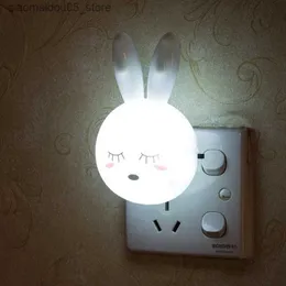 Lamps Shades Cartoon Rabbit LED Night Light AC110-220V Switch Wall Light with American Plug Gift Used for Children/Babies/Childrens Bedroom Light Q240416