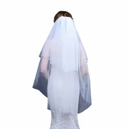 Nova chegada Tule Cut Edge Cheap Bridal Véil com pente branco marfim em estoque Accortos de casamento barato matrimio veu de noiva m7yw#