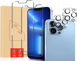 4Pack Tempered Glass Screen Protector 9H Hardness Camera Lens Protectors Cover Film 4in1 For IPhone 11 12 13 14 Pro max With Retai9849020