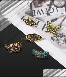 Pinos broches jóias séries de insetos europeus butterfly forma de broche pino feminino feminino liga de liga de animais acessórios distintivos de roupas b2460202