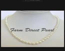 fine pearls jewelry natural 22quot Inch Long Genuine 78mm White Strand Pearl Necklace4593633