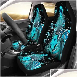 Car Seat Covers Ers Neon Zebra Piece Front Pack Of 2 Protective Er Drop Delivery Mobiles Motorcycles Interior Accessories Otkvp Dhc9M