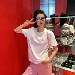 Женская футболка дизайнер ниша летняя новая классическая базовая футболка с короткими рукавами для женщин с минималистским стилем круглая шее