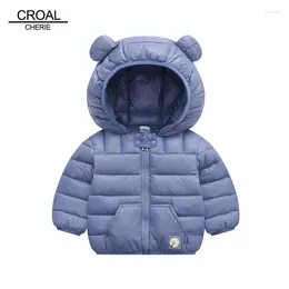 Down Coat Croal Cherie Cute Ear Children's Winter Clothes Barn Girls Boys Jacket Cothes Warm Hooded Baby Coats Ytterkläder