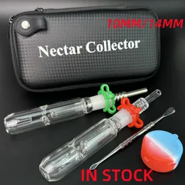 Mini Glass Water Bong Nectar Collector Kit with 10mm 14mm Titanium Nail Tip Quartz Tip Oil Rig Concentrate Dab Straw Nector Pipe Gift Bag