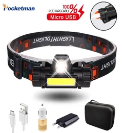 Tragbarer LED -Scheinwerfer USB -Wiederaufladeleinscheinung mit gebauten 18650 Batterie Xpecob Head Light mit Magnet wasserdichtem Hörlampe9073202