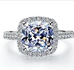 1 карат -подушка обручение алмаза Сплошное платиновое годовщина обручальное кольцо для женщин1724690