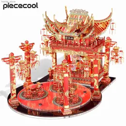 3D Puzzles Piececool Model Building Kits Red Crabapple Theater 3D Puzzle Metal Assembly Model Kits Jigsaw DIY Toy for Brain Teaser Y240415