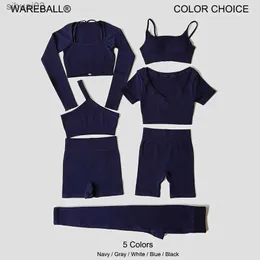 Женские спортивные костюмы Wareball 2/3/7peece Seamless Yoga Set Women Sports Suits Trabout Bra Укороченные спортивные спортивные спортивные тренажеры.
