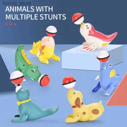 Wind-Up Toys Mini Mini Prown Car Cartoon Animals Stunt Fun Baby Bath Toy Classic Clockwork Water Toy Toy Toy Toy Toy Toy For Kids Y240416