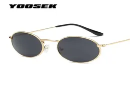 YOOSKE ROUND SUNGLASSES Kvinnor Brand Designer Sea Color Sun Glasses Transparent Matel Frame Clear Cat Eye Glasses Purple Shades1771717