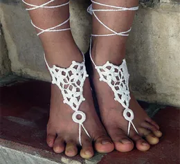 sandali a piedi nudi het scarpe nude piede gioiello spiaggia indossare scarpe da yoga anklet da sposa accessori per la spiaggia da sposa sandali in pizzo x0107234373