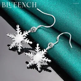 Orecchini dangle bluench 925 sterling snowflake gocce per la festa di fidanzamento delle donne semplici gioielli di moda per riduzione dell'età