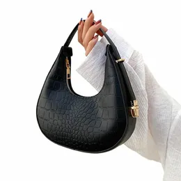 Fi Aligator Wzór torby na ramię dla kobiet małe uchwyt worka pod pachami sprzęgła luksusowa torebka skórzana PU z torebką B90A#