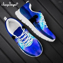 Casual Shoes NoisyDesigns Moonlight Universe With Human Design Women Sneakers Söta tryck Bekvämt Mesh Lace-Up Flat Zapatillas 2024